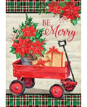 Christmas Wagon Garden Flag