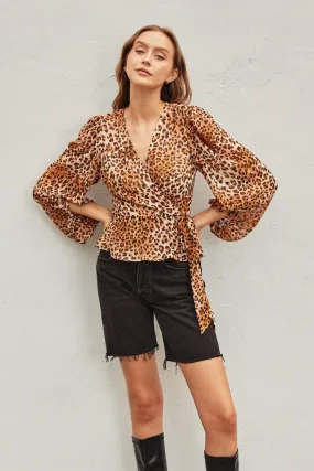 Leopard Luxe Wrap Top