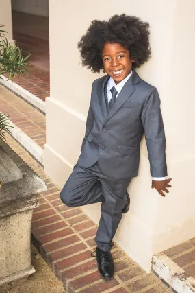 007 Kids Charcoal Suit 5-Piece Set