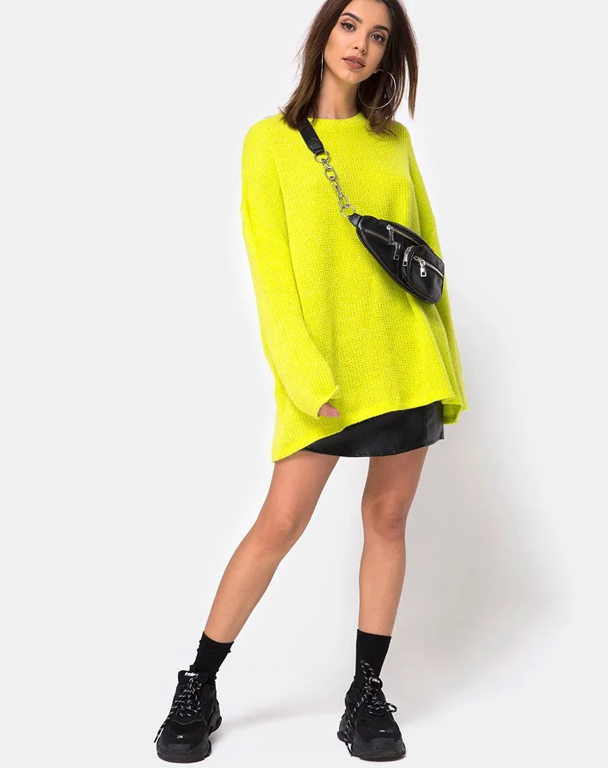 Ajie Oversize Jumper in Lime