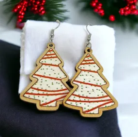 Christmas Tree Earrings, Christmas Tree Snack Cake, Christmas Earrings, Christmas Jewelry, Little Debbie Snack Cake, Handmade Earrings