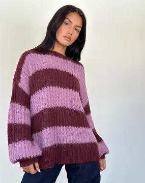 Daren Jumper in Purple Stripe