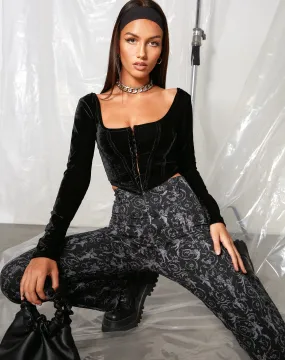 Elzana Crop Top in Velvet Black