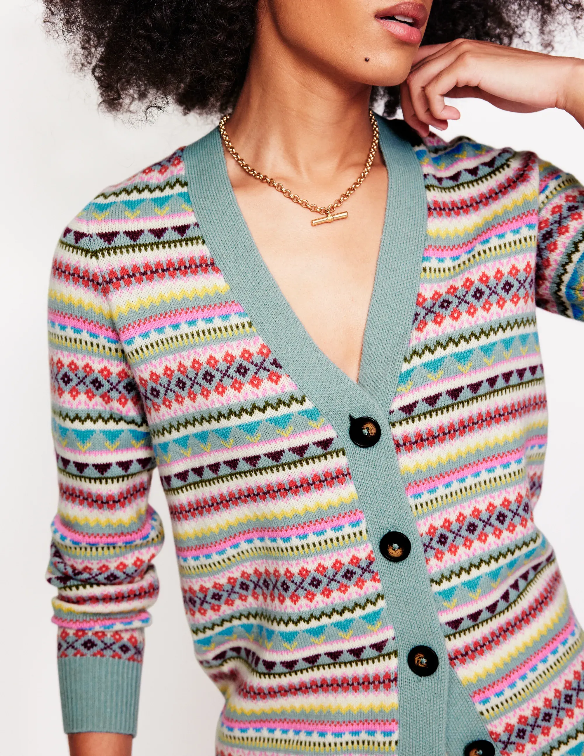 Fair Isle Boyfriend Cardigan