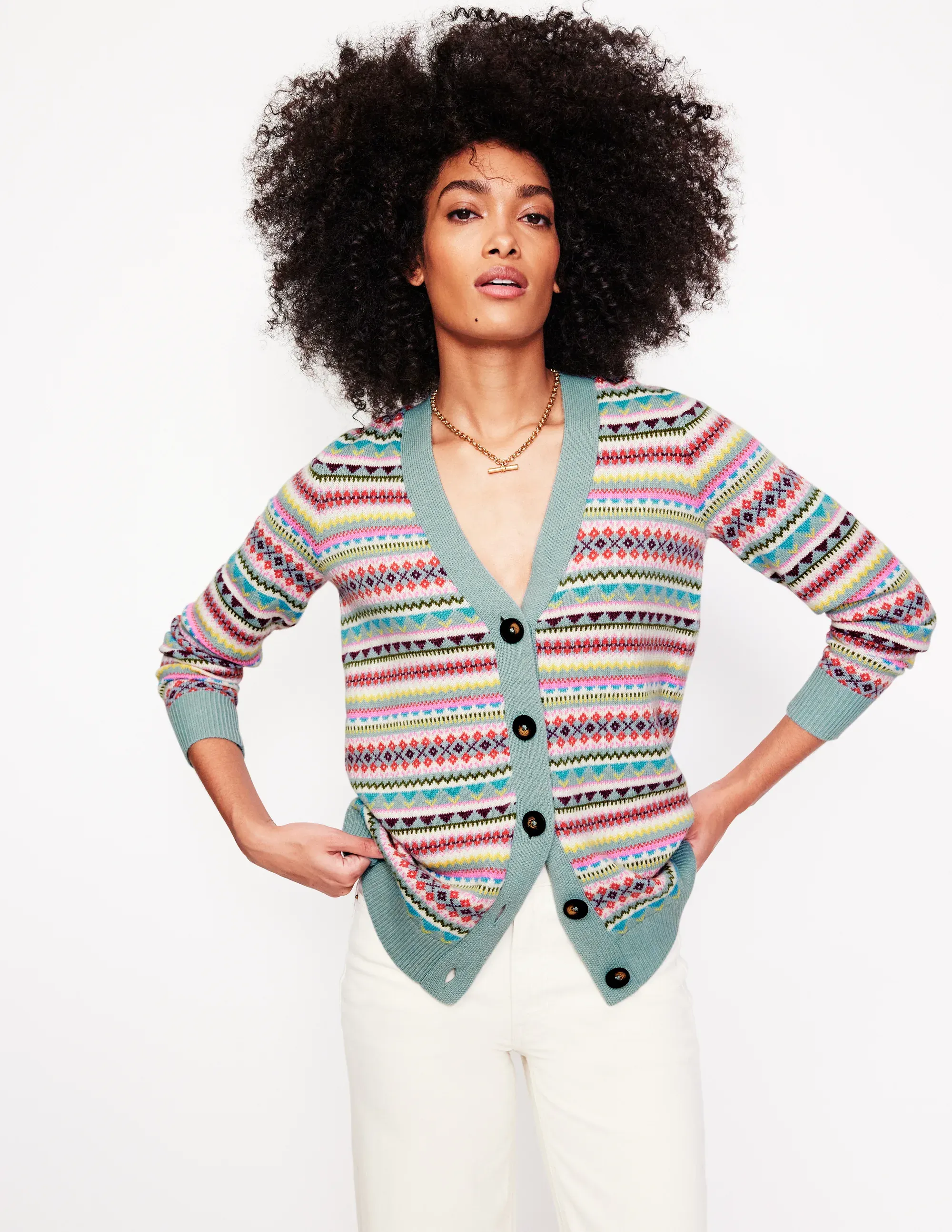 Fair Isle Boyfriend Cardigan