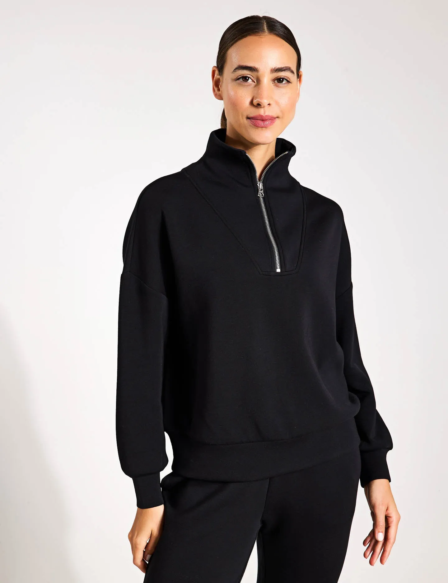 Hawley Half Zip Sweat - Black