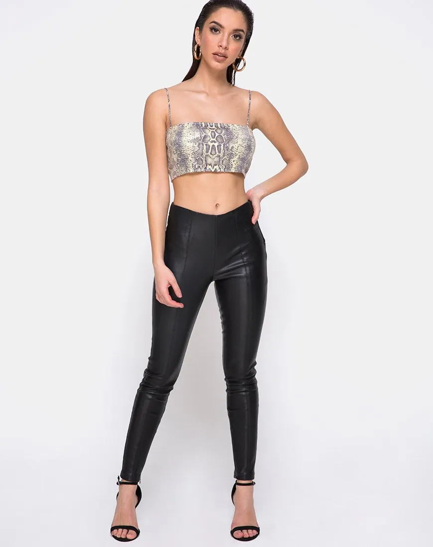 Kylie Crop Top in Acid Snake Clear Sequin