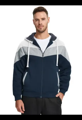 Men's Contrast Colors Trendy & Versatile Zipper Hoodies, Sugar  Daddy Collection, S-3XL