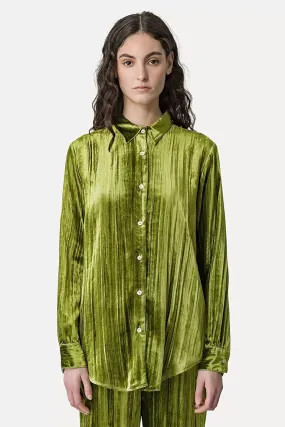 PLISSE VELVET SHIRT