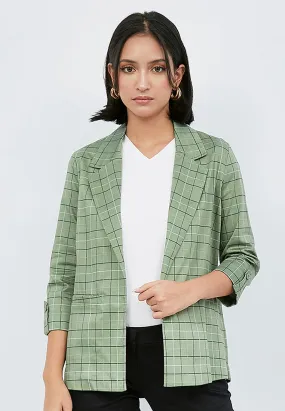 Printed 3/4 Sleeves Blazer