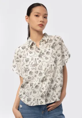 Printed Short Sleeves Blouse