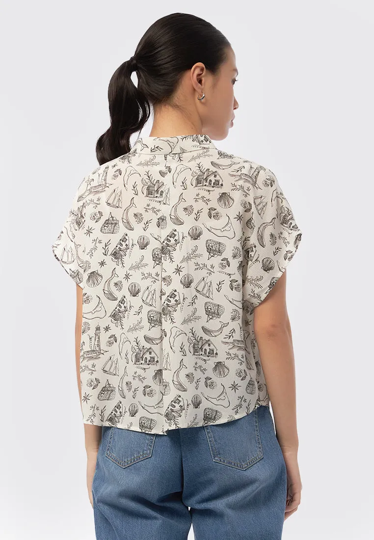 Printed Short Sleeves Blouse