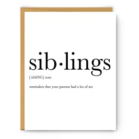 Siblings Definition - Greeting Card