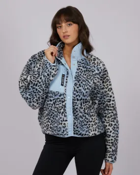 Snow Leopard Teddy Jacket Print