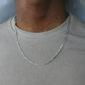 Sterling Silver 5mm Diamond Cut Figaro Link Chain Necklace