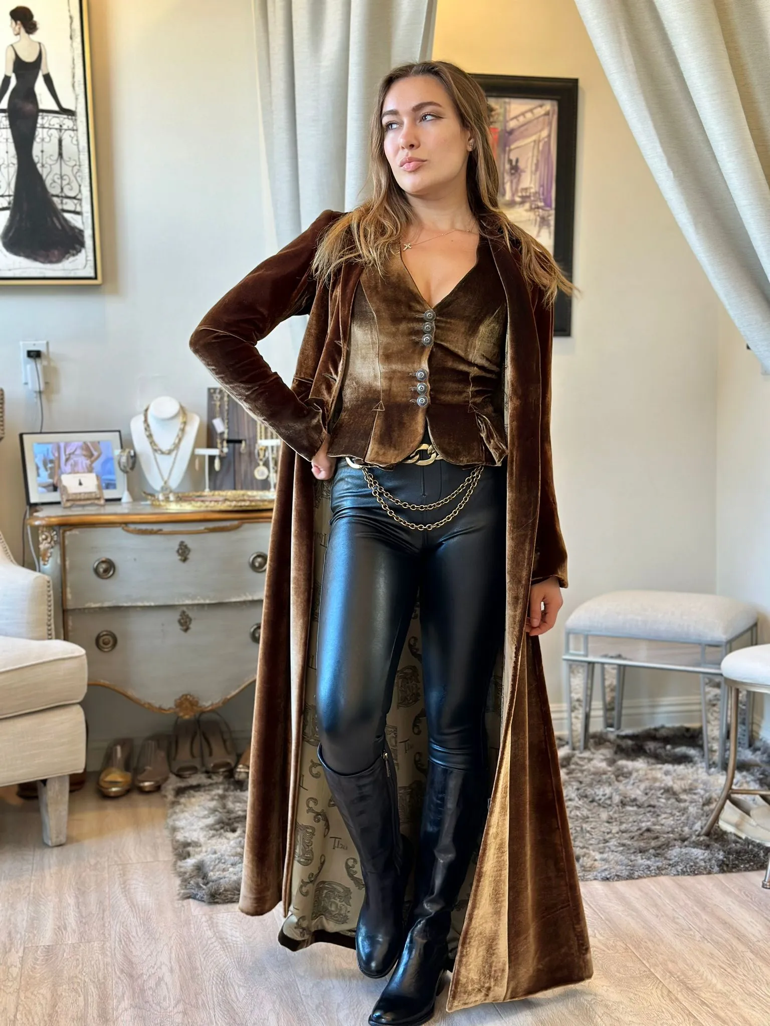 T.ba Classic Silk Velvet Coat